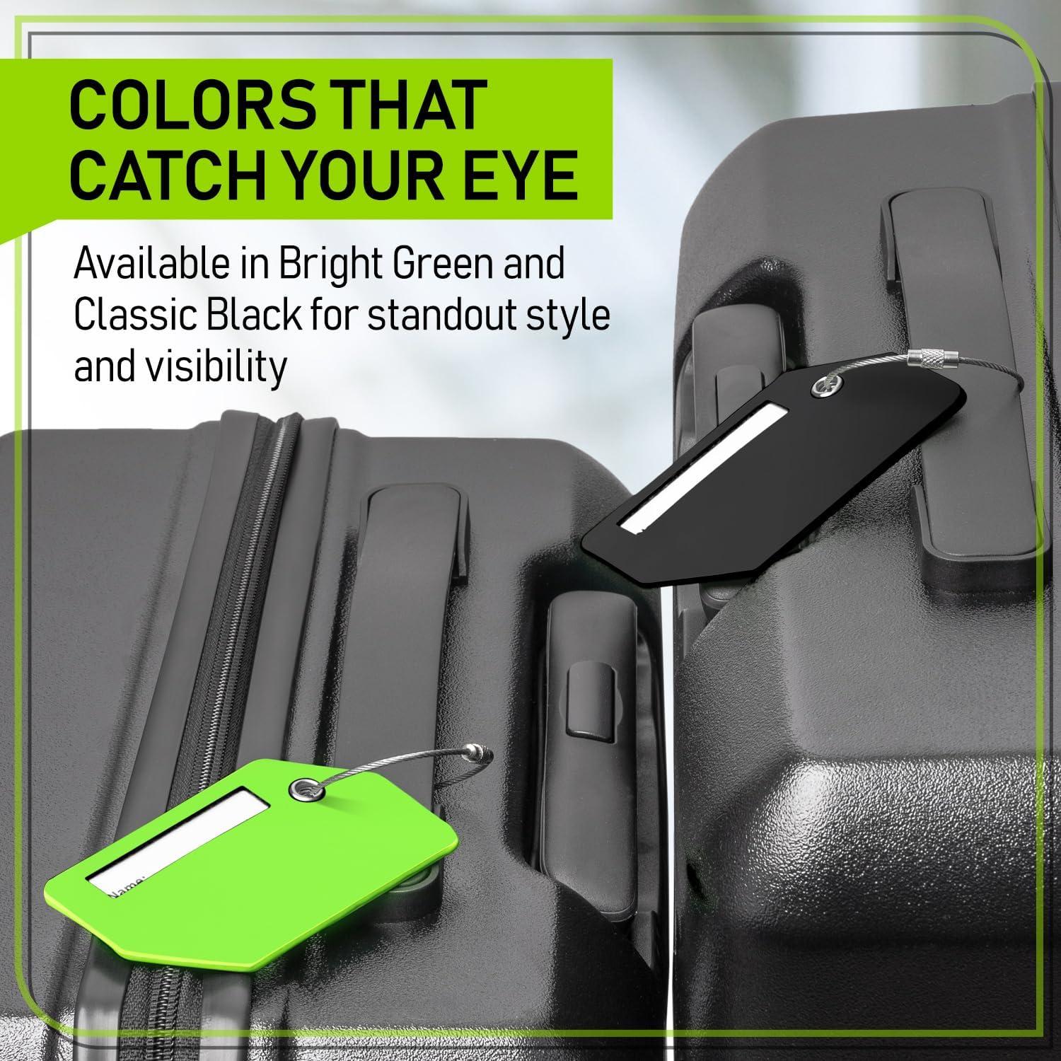 Juego de 4 Etiquetas de Equipaje Untethered Verde Silicona