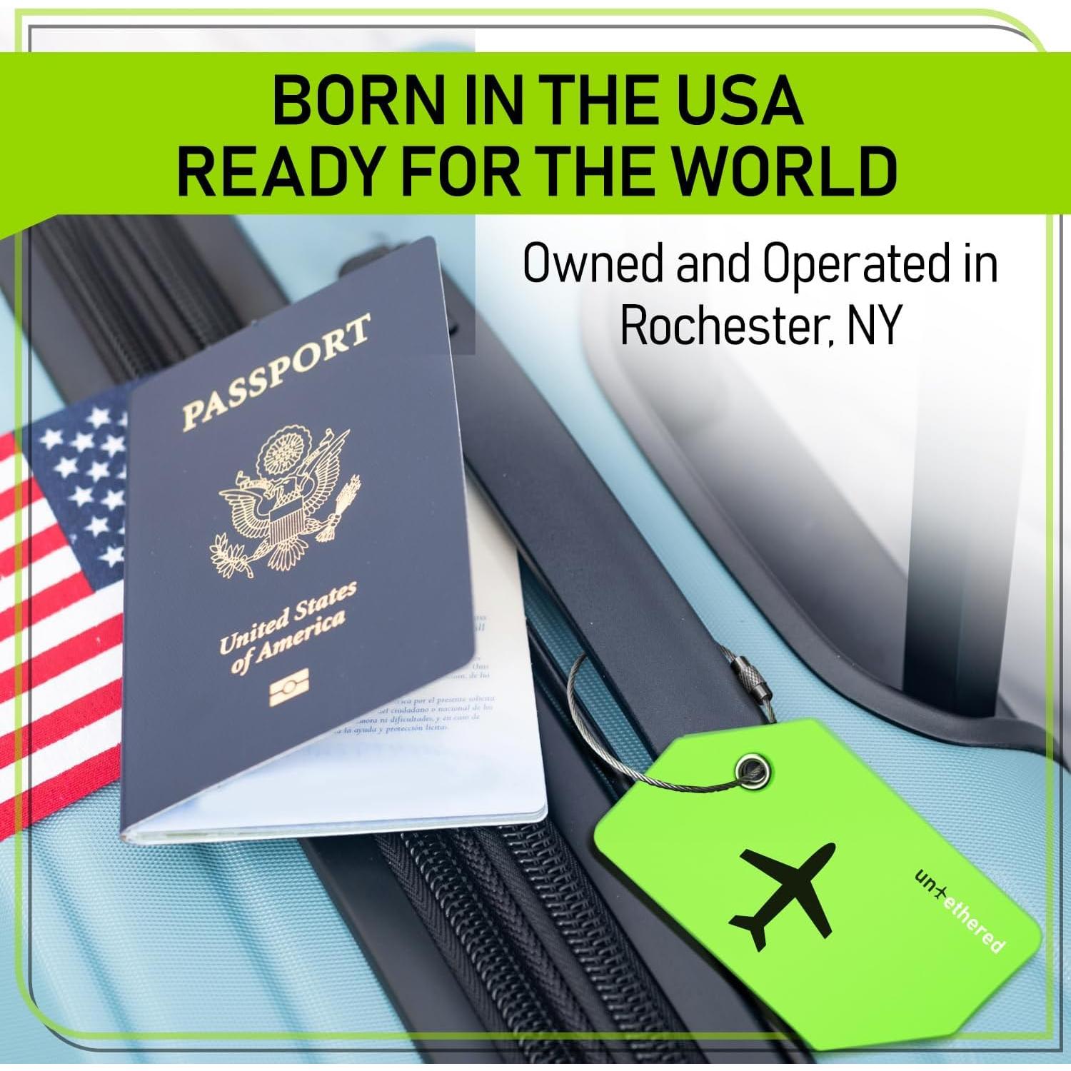 Juego de 4 Etiquetas de Equipaje Untethered Verde Silicona