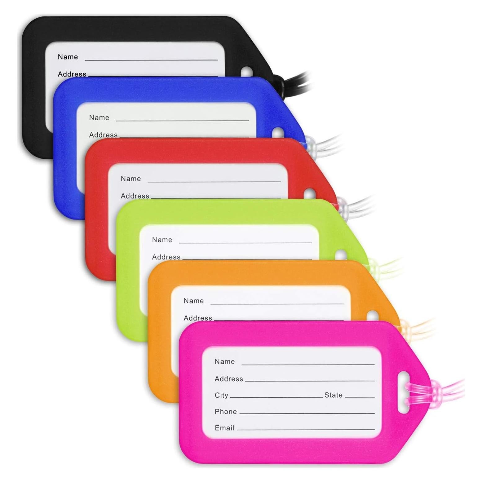 Etiquetas de Equipaje Mifflin 6 Piezas Variadas PVC