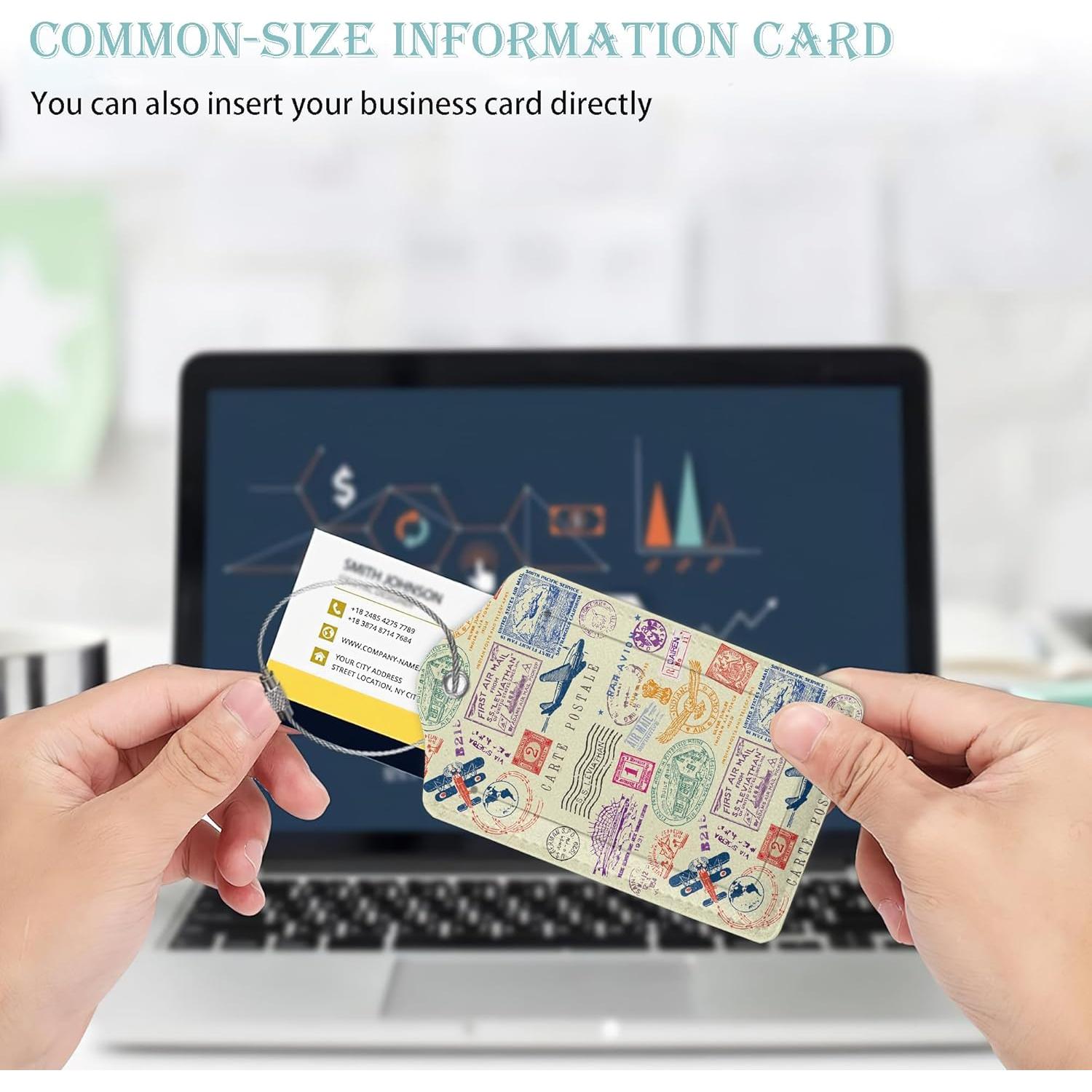 Etiquetas de Equipaje SKYDAWNY Retro Stamp 2 Piezas con Privacidad