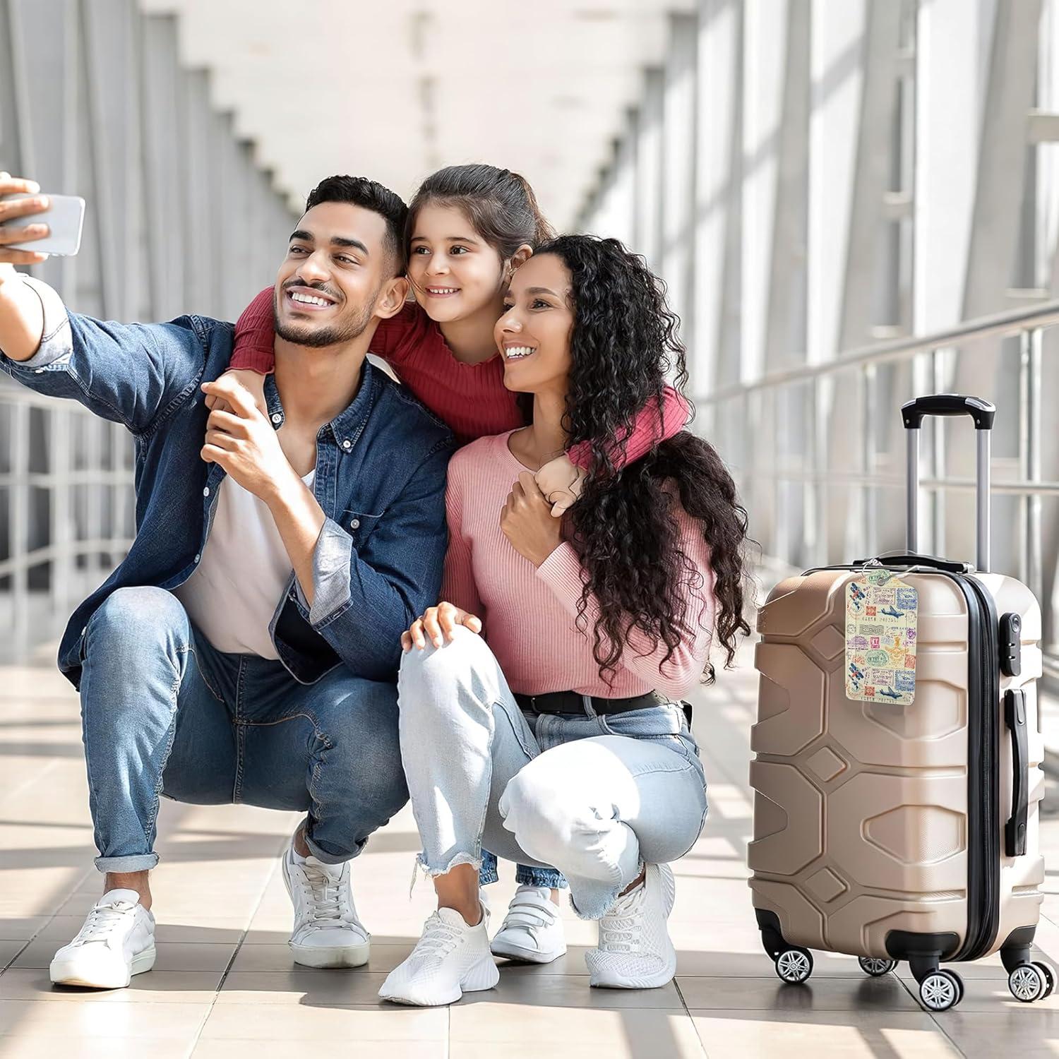 Etiquetas de Equipaje SKYDAWNY Retro Stamp 2 Piezas con Privacidad