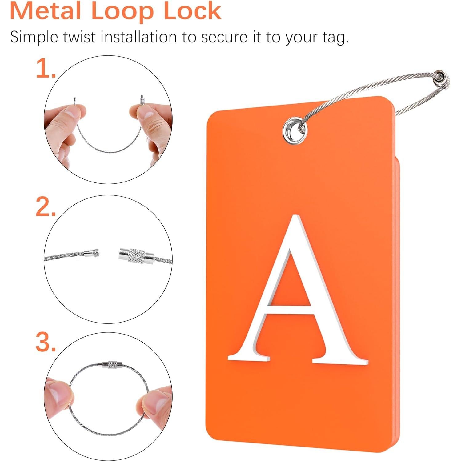 Etiquetas de Equipaje Gostwo 2 Piezas Naranja Letra A 10.16x6.35cm