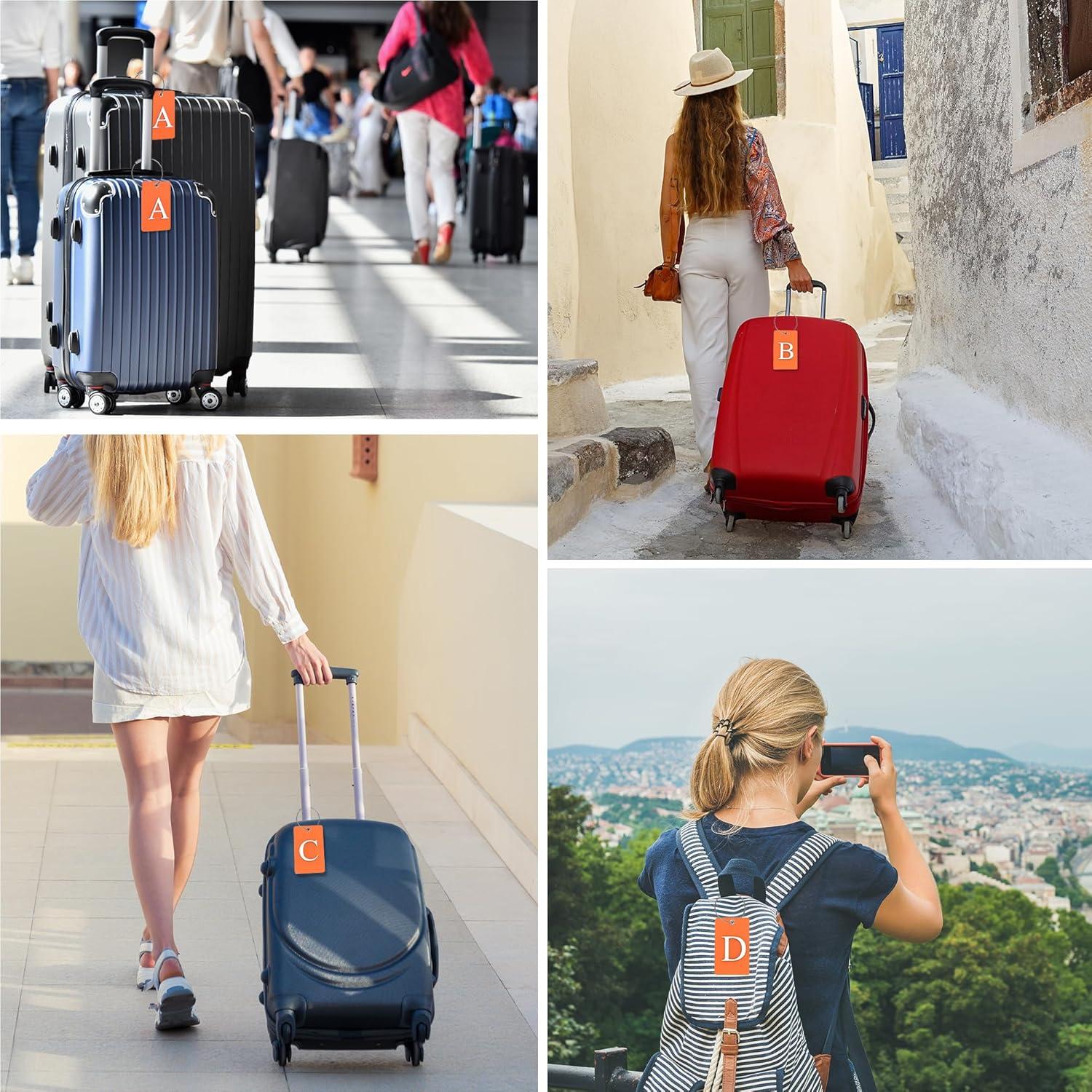 Etiquetas de Equipaje Gostwo 2 Piezas Naranja Letra A 10.16x6.35cm