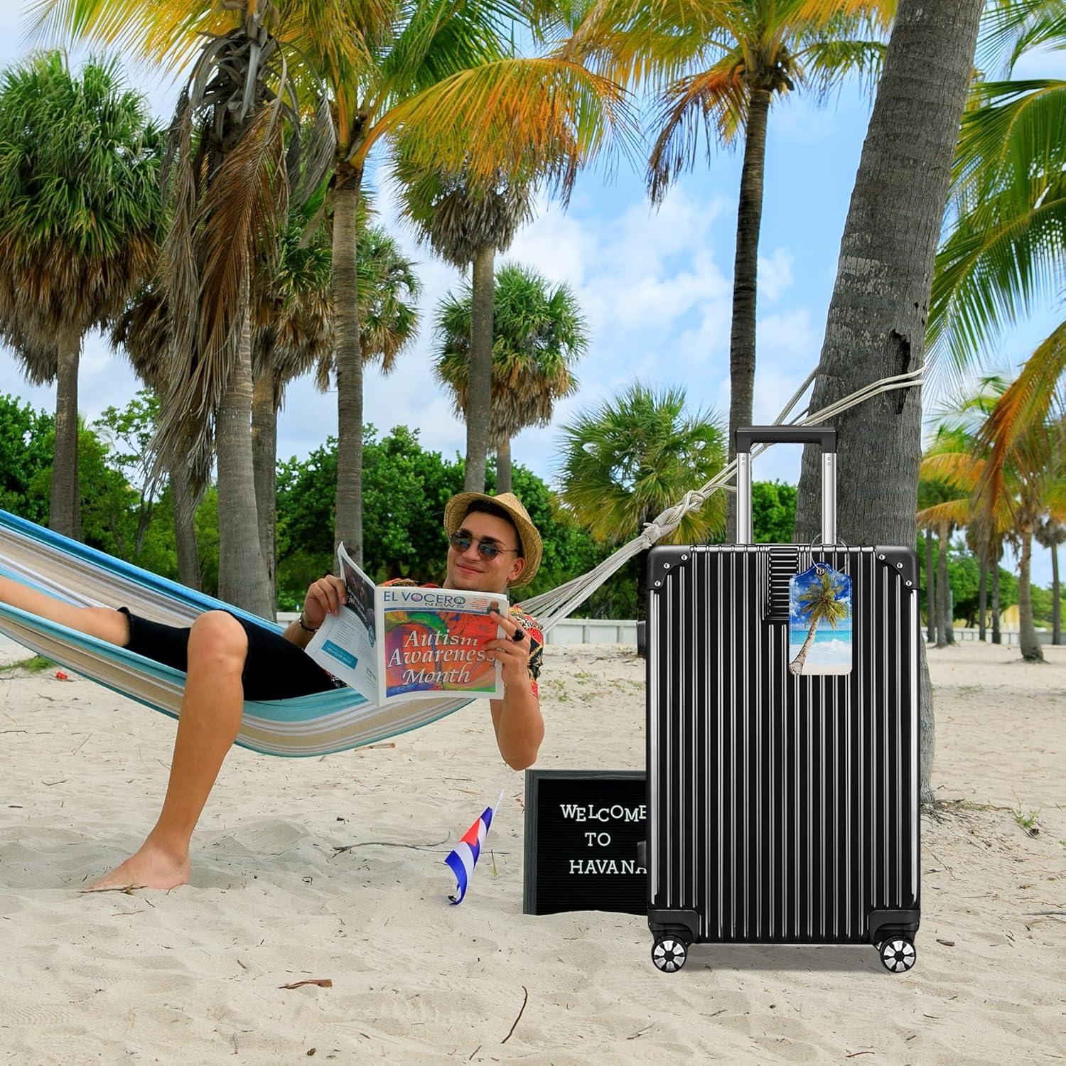 Etiquetas de Equipaje Chelmon - 2 Piezas de Cuero TSA