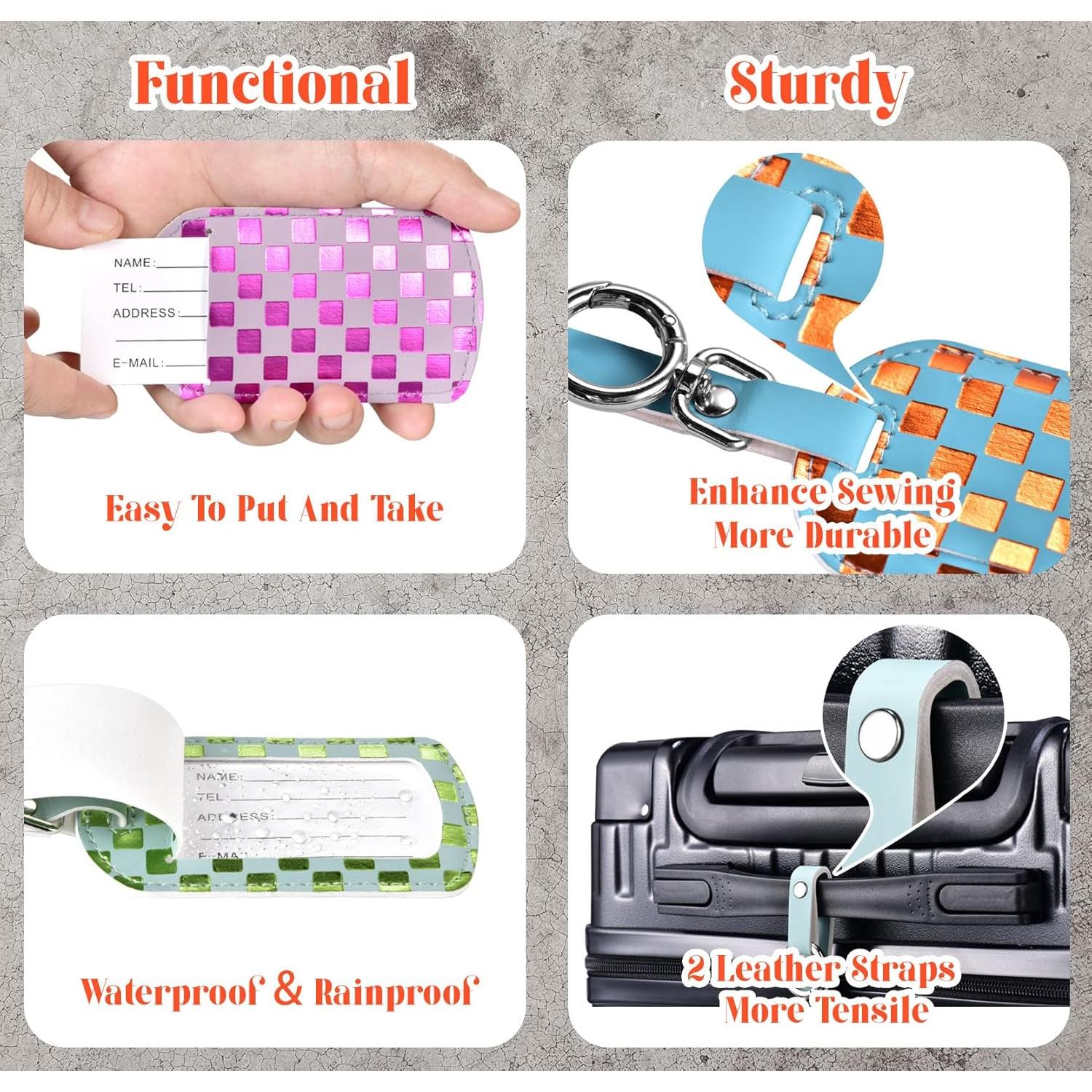 Etiquetas de Equipaje de Cuero FELLOWEAN - Paquete de 3