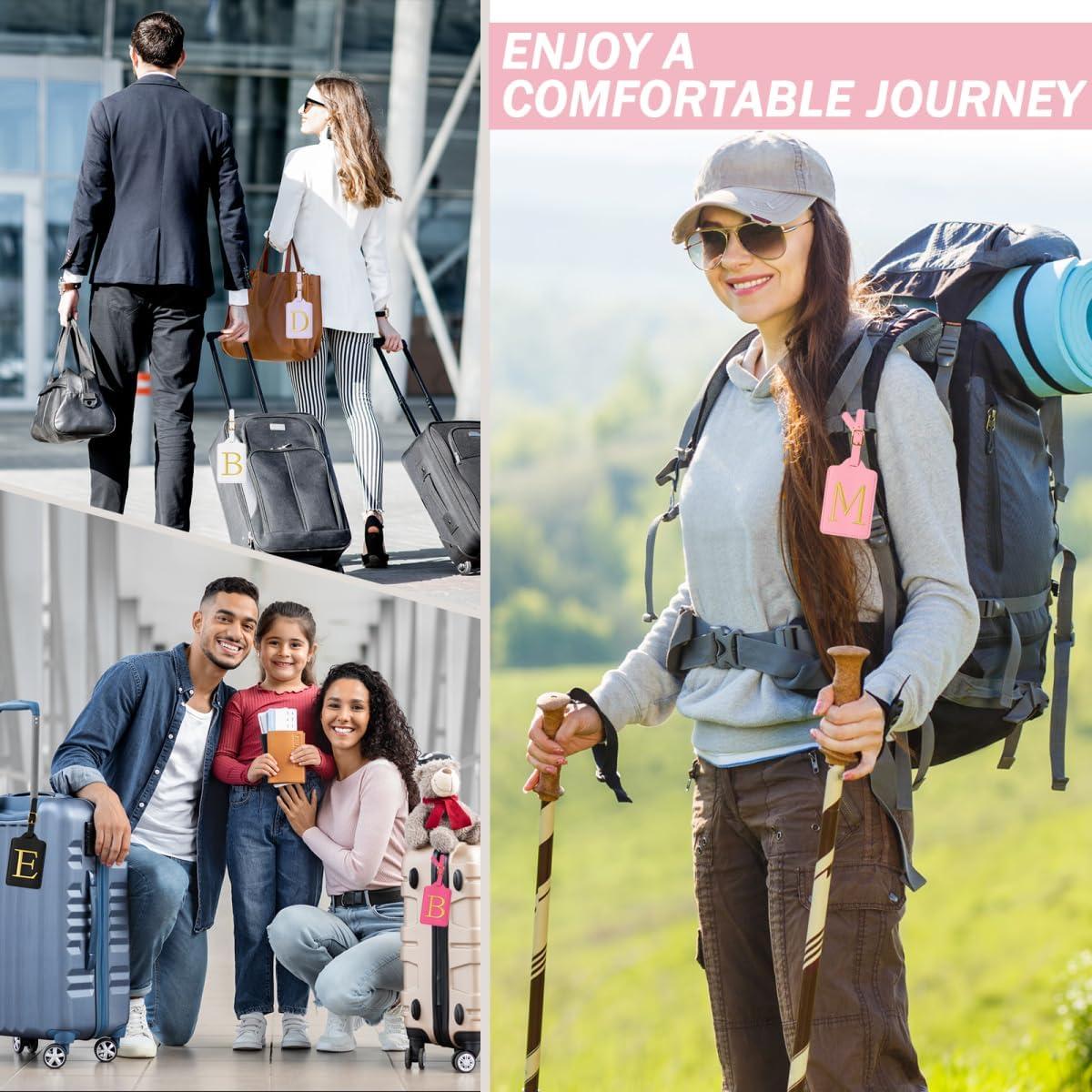 Etiquetas de Equipaje Personalizadas XSUIOY - Cuero PU Negro M