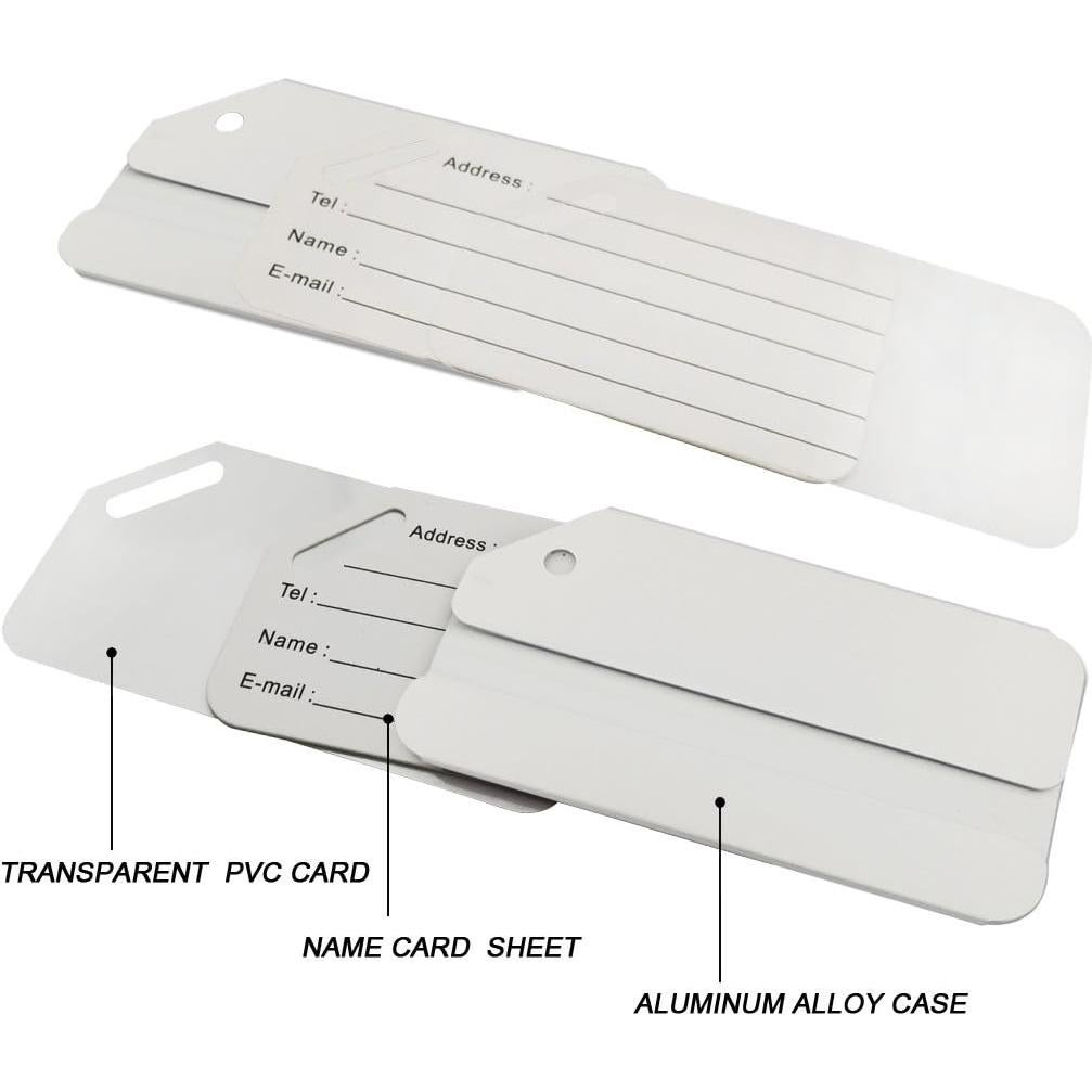 Etiquetas de Equipaje de Aluminio Ovener 2 Pack Plata