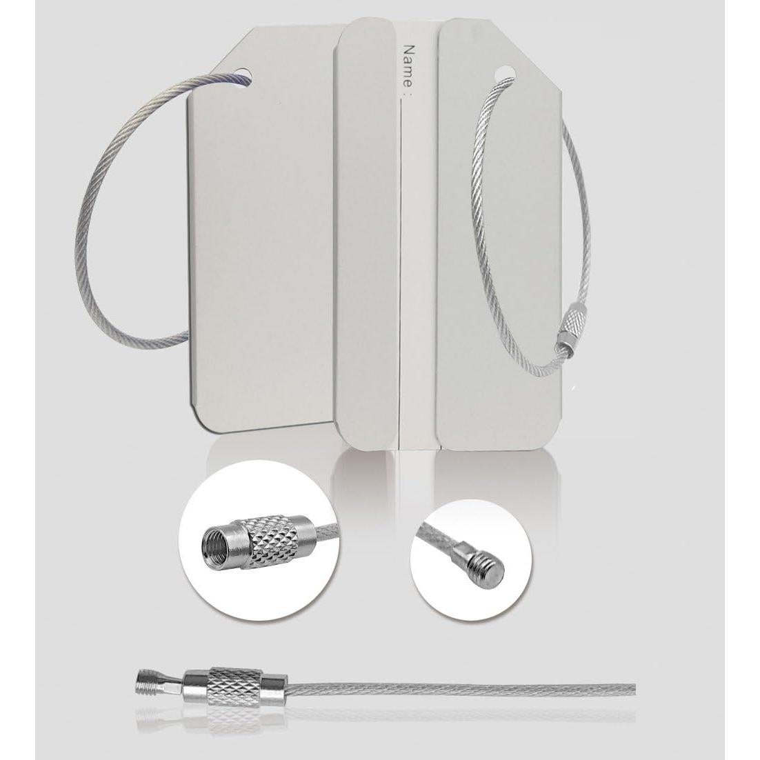 Etiquetas de Equipaje de Aluminio Ovener 2 Pack Plata
