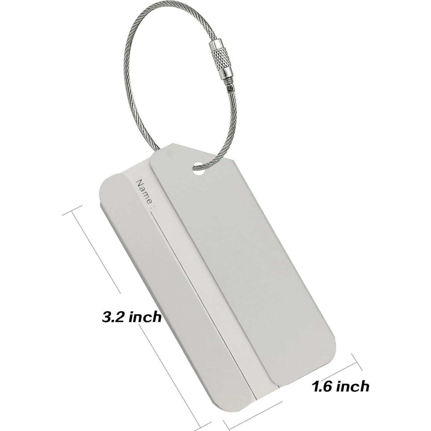 Etiquetas de Equipaje de Aluminio Ovener 2 Pack Plata