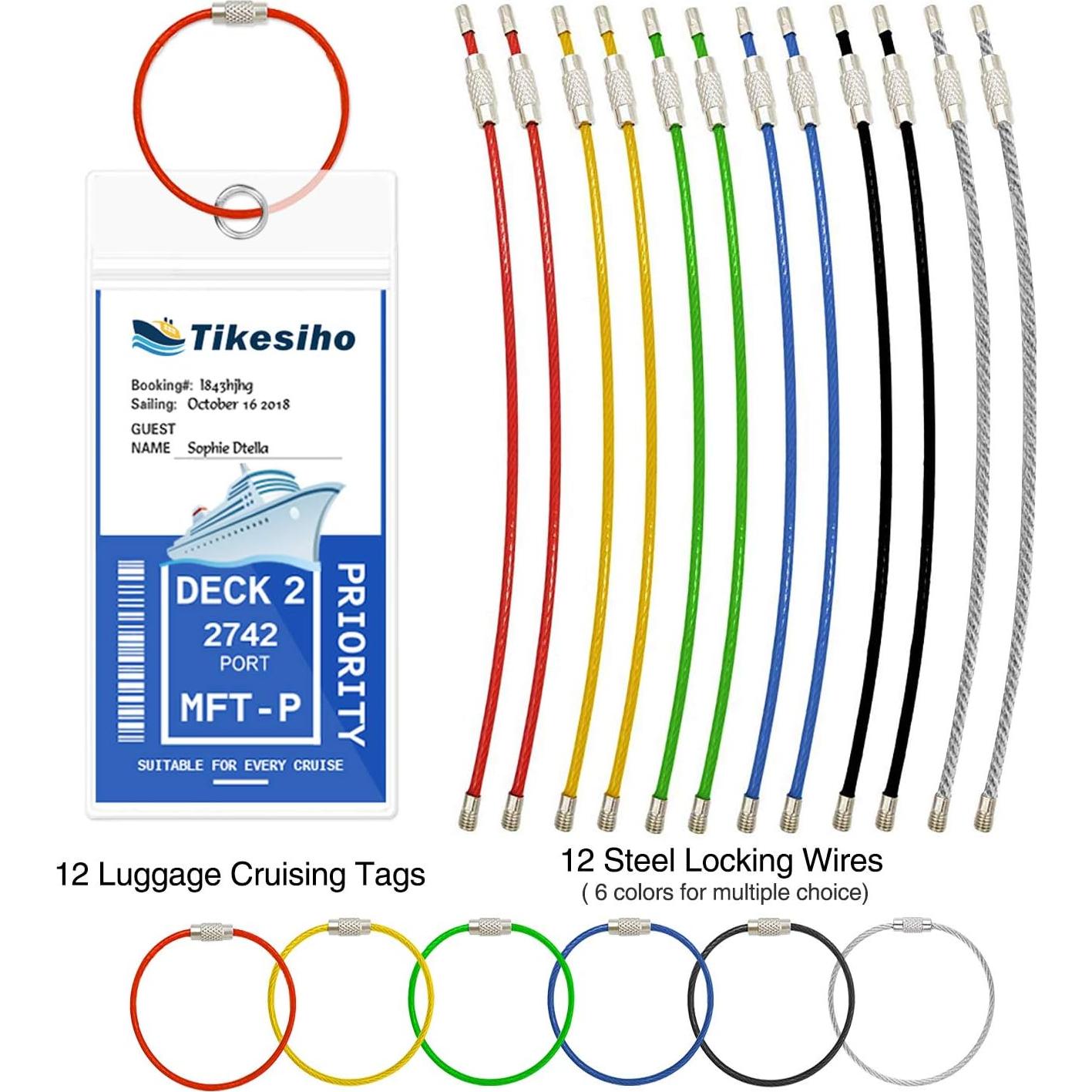 Etiquetas de Equipaje para Crucero Tikesiho 12 Piezas Impermeables