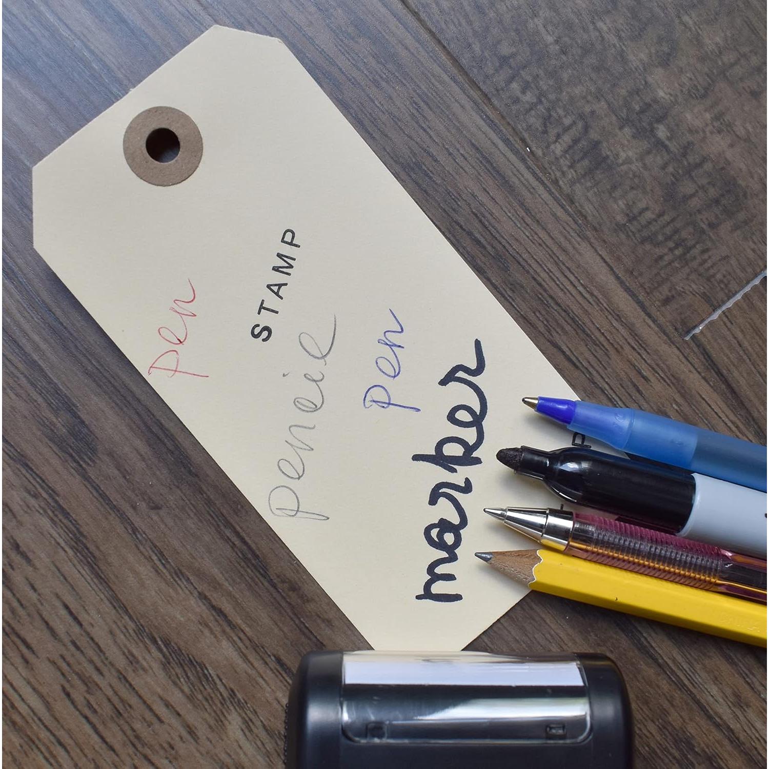 Etiquetas de papel Manila con cuerda elástica EZDOM - Caja de 200