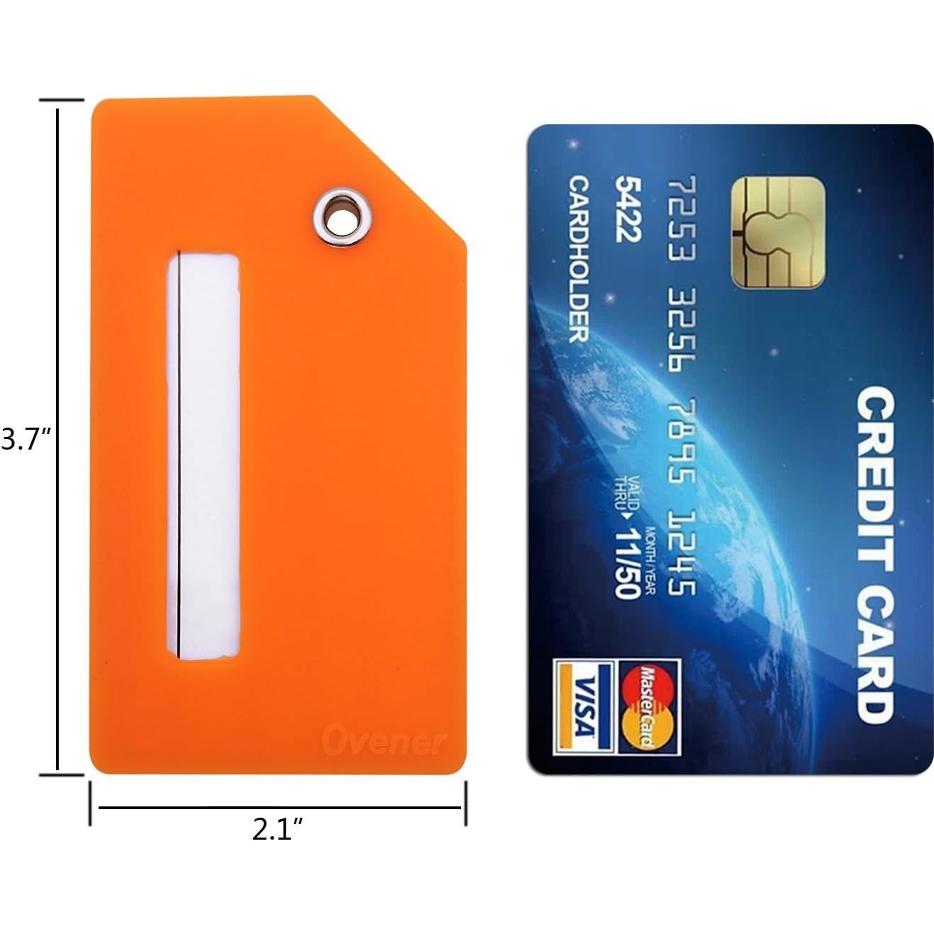 5 Etiquetas de Equipaje de Silicona Ovener Naranja con ID