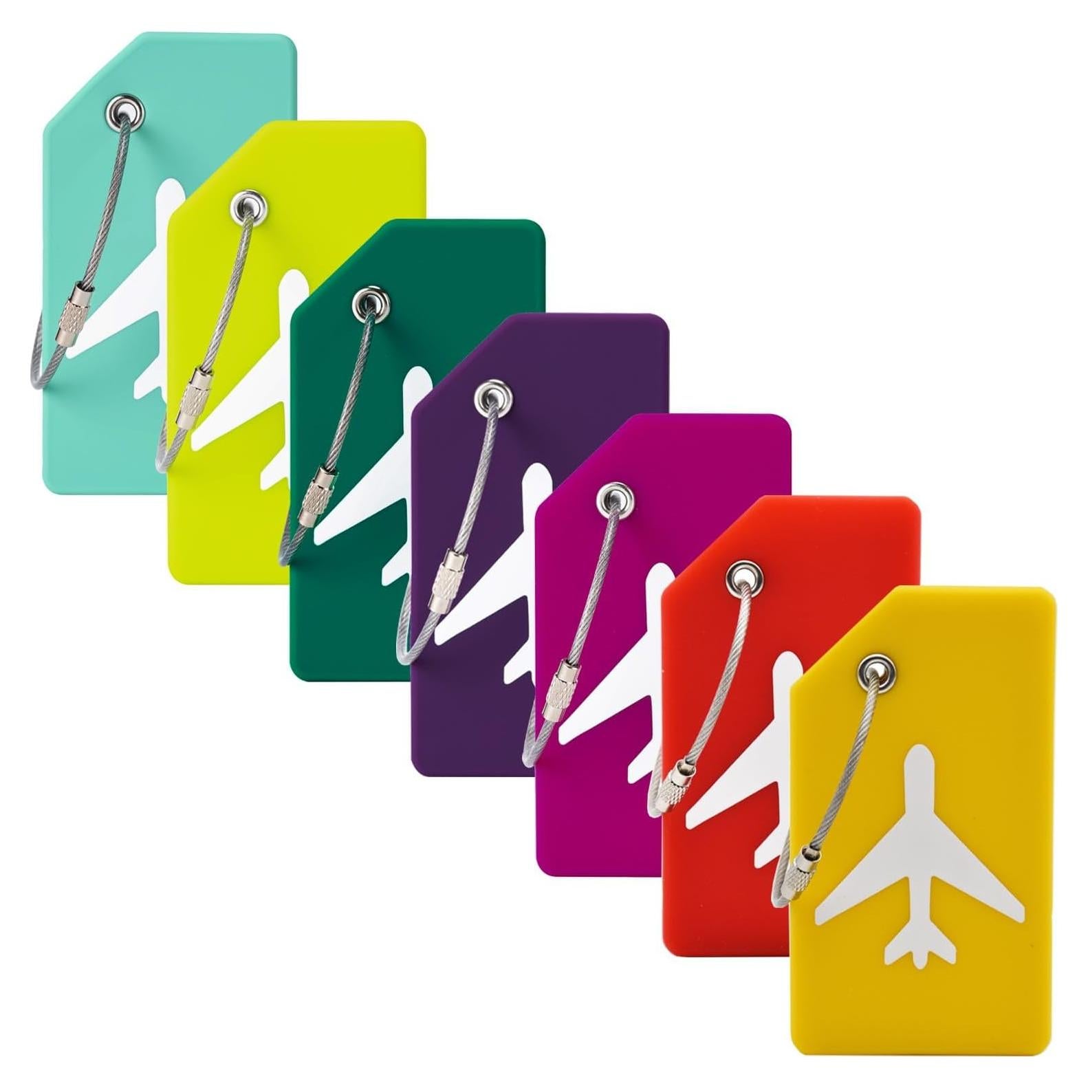 Paquete de 7 Etiquetas de Equipaje Silicona MODENGKONGJIAN Colorido