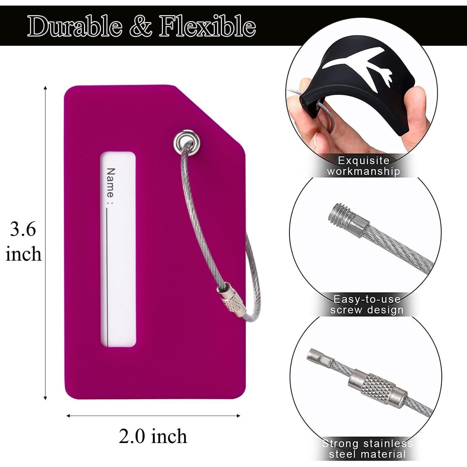 Paquete de 7 Etiquetas de Equipaje Silicona MODENGKONGJIAN Colorido