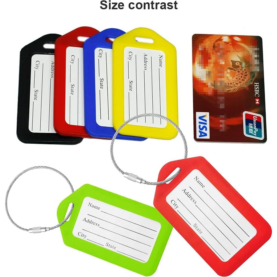 Etiquetas de Equipaje Negras BlueCosto 10 Piezas PVC