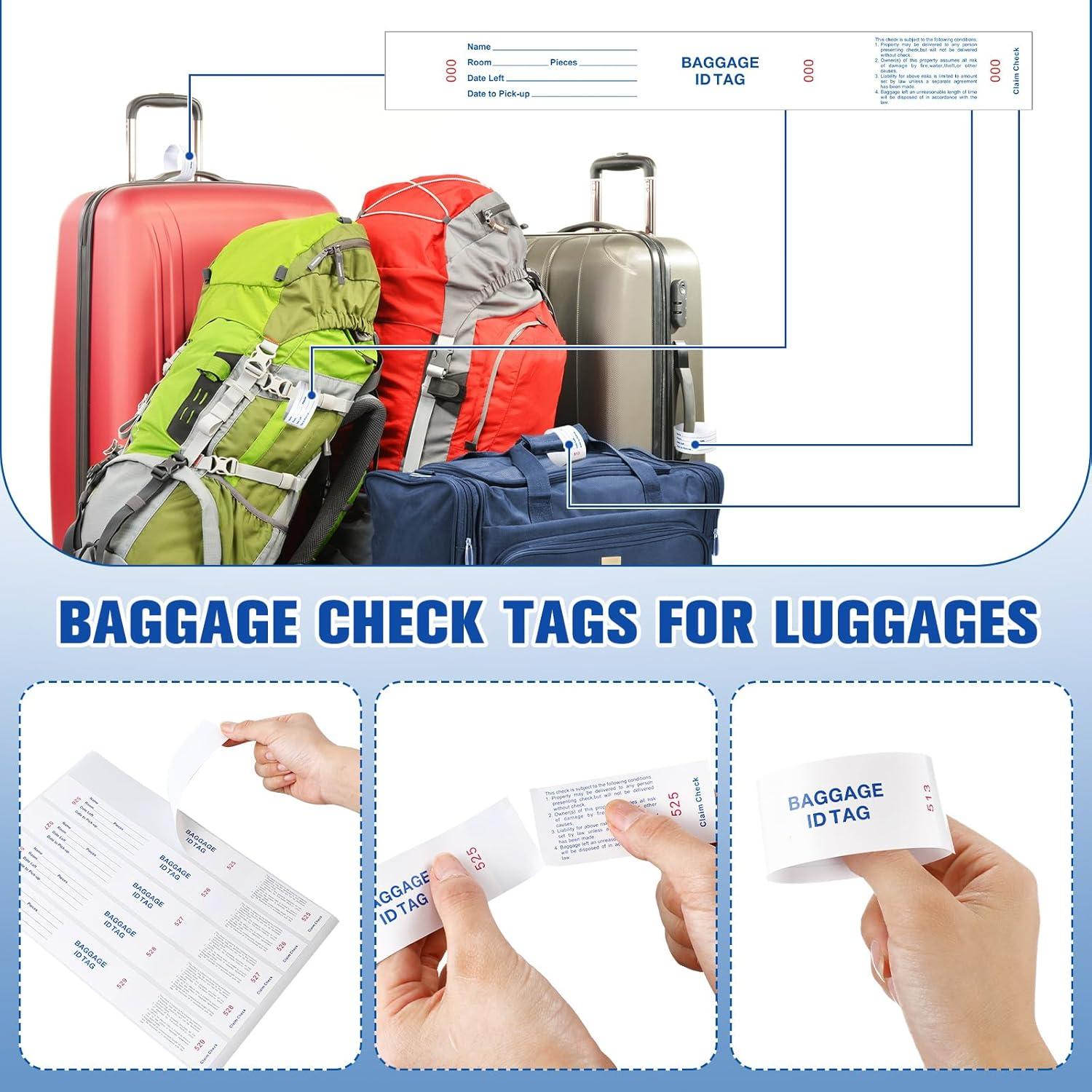 1000 Etiquetas de Identificación de Equipaje Feifeiya Blancas