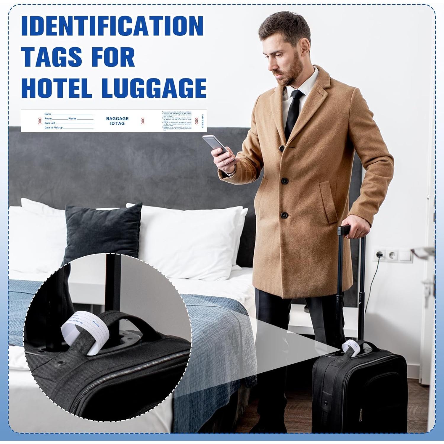 1000 Etiquetas de Identificación de Equipaje Feifeiya Blancas