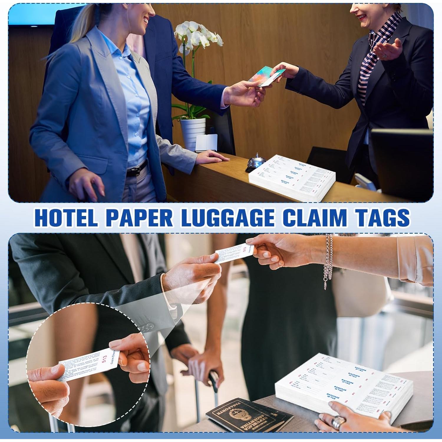 1000 Etiquetas de Identificación de Equipaje Feifeiya Blancas