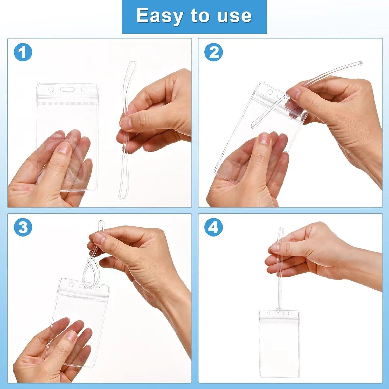 50 Etiquetas de Equipaje Transparentes Lecpeting PVC 11.5x6.5cm