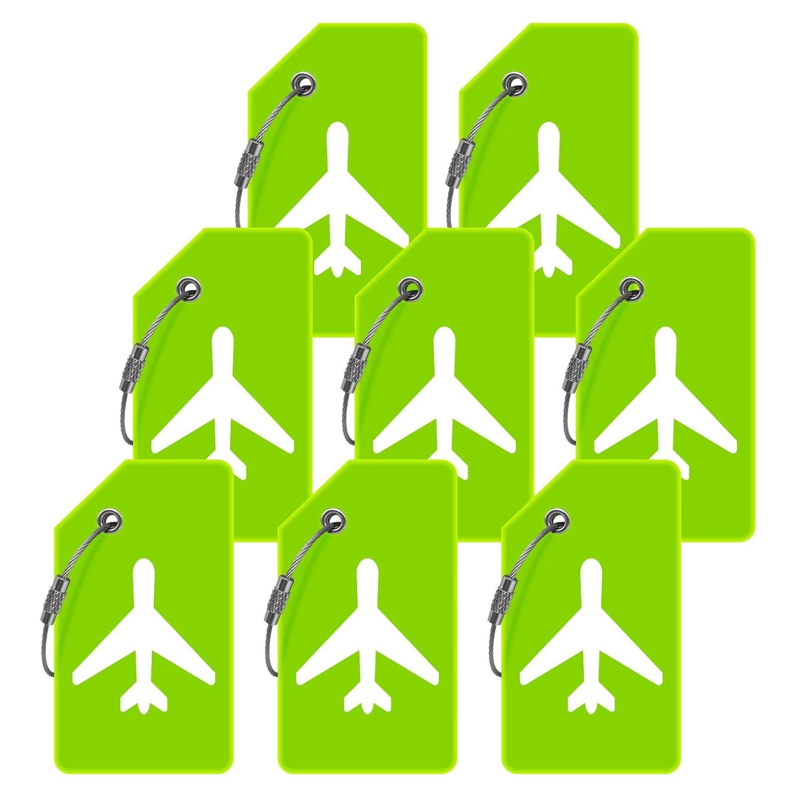 Etiquetas de Equipaje M-sorflly 8Pcs Silicona Flexible Verde