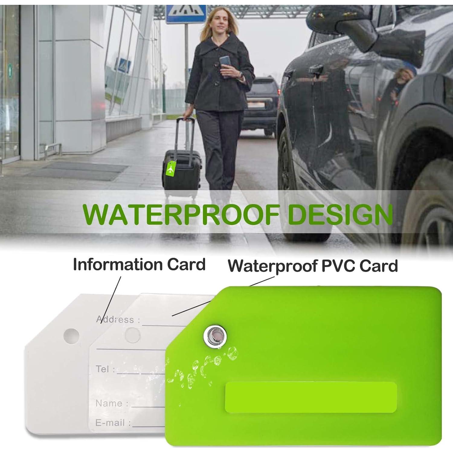 Etiquetas de Equipaje M-sorflly 8Pcs Silicona Flexible Verde