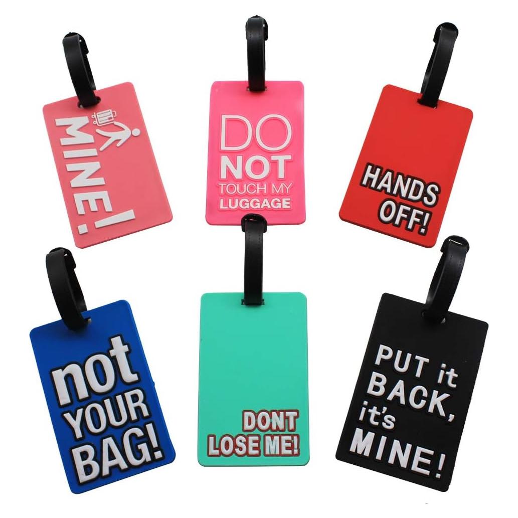 Conjunto de 6 Etiquetas de Equipaje Coloridas Mziart