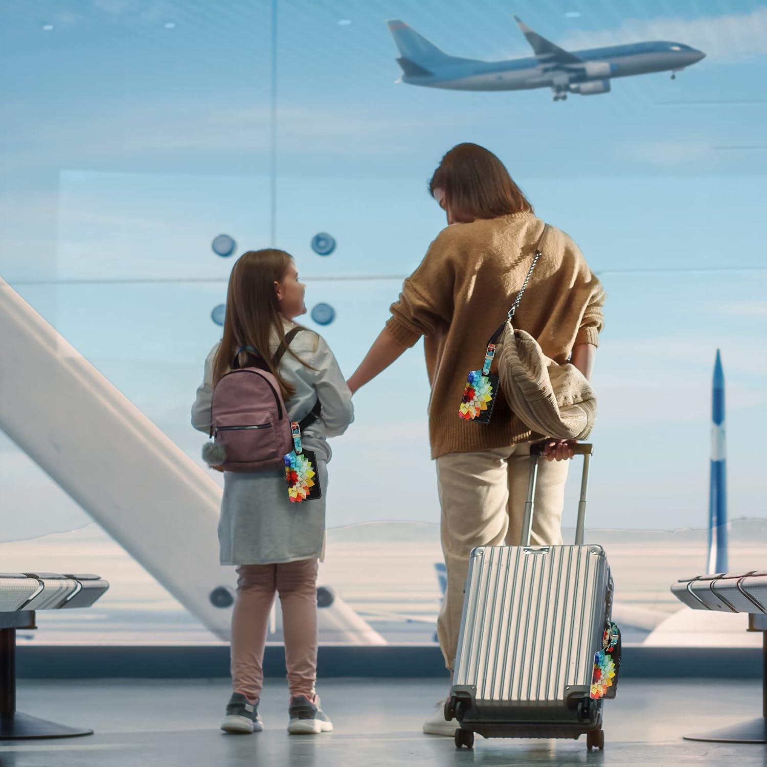 Paquete de 4 Etiquetas de Equipaje Sodsay de Cuero Colorido