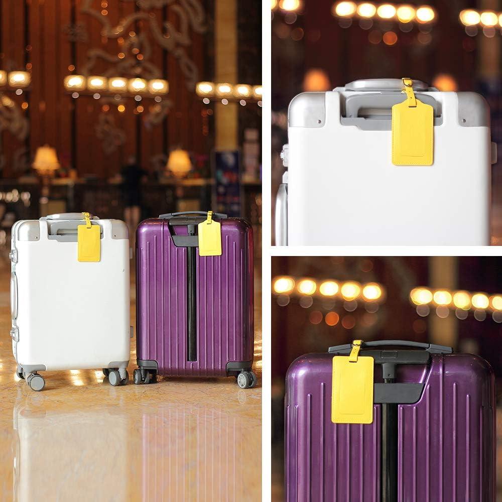 Etiquetas de Equipaje de Cuero Vigorport Amarillo - Paquete de 4