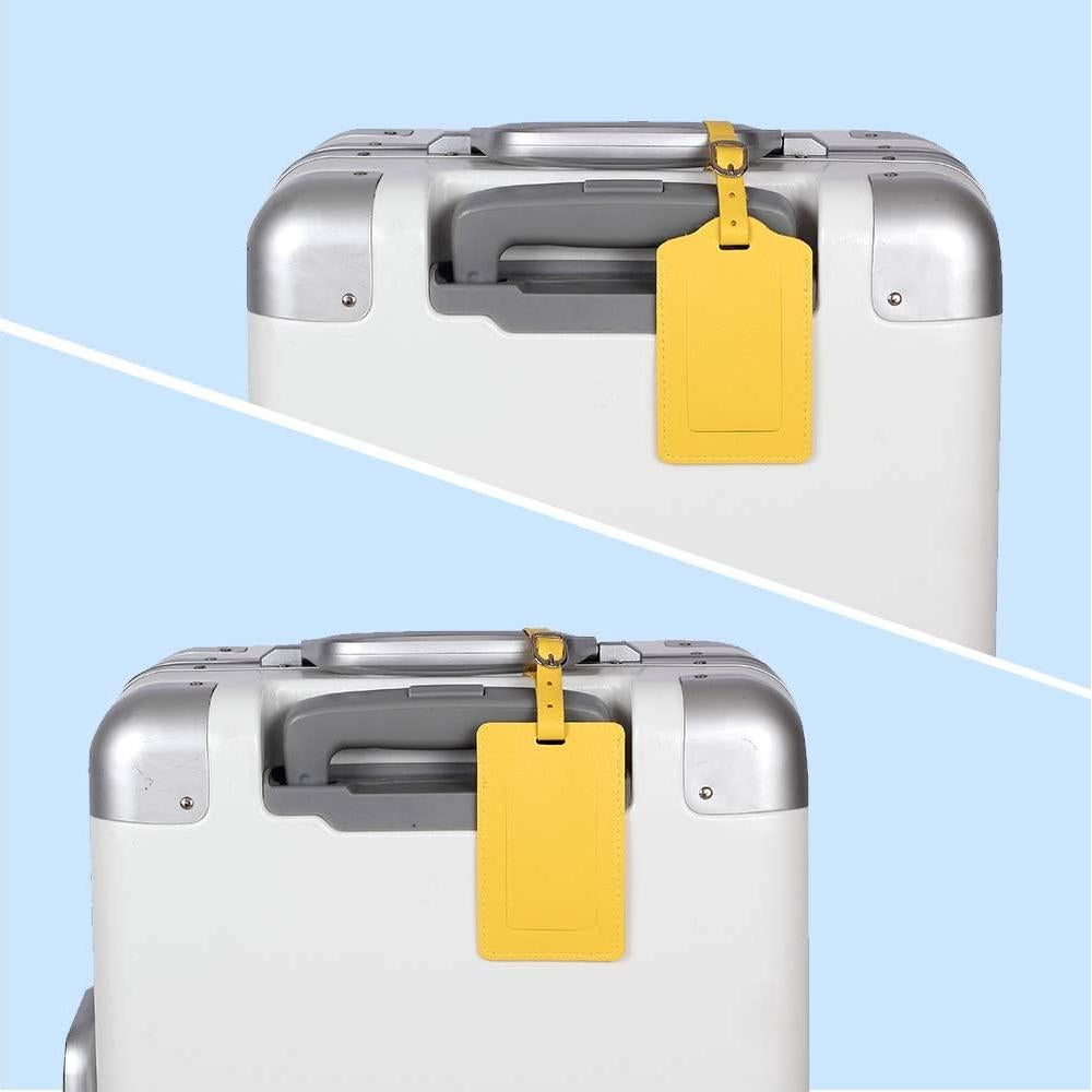 Etiquetas de Equipaje de Cuero Vigorport Amarillo - Paquete de 4