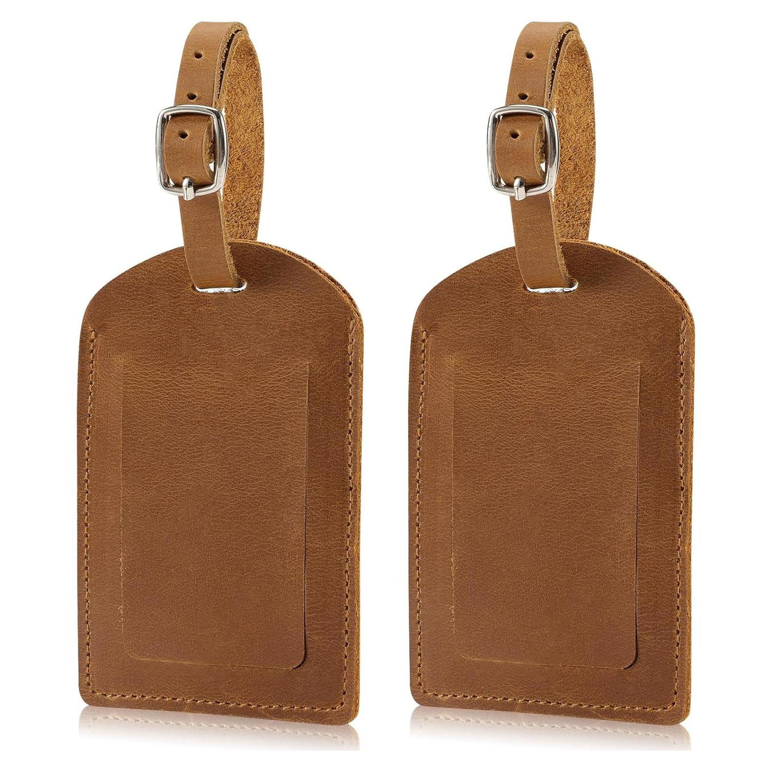 Etiqueta de Equipaje de Cuero Genuino Ringsun - 2 Paquete