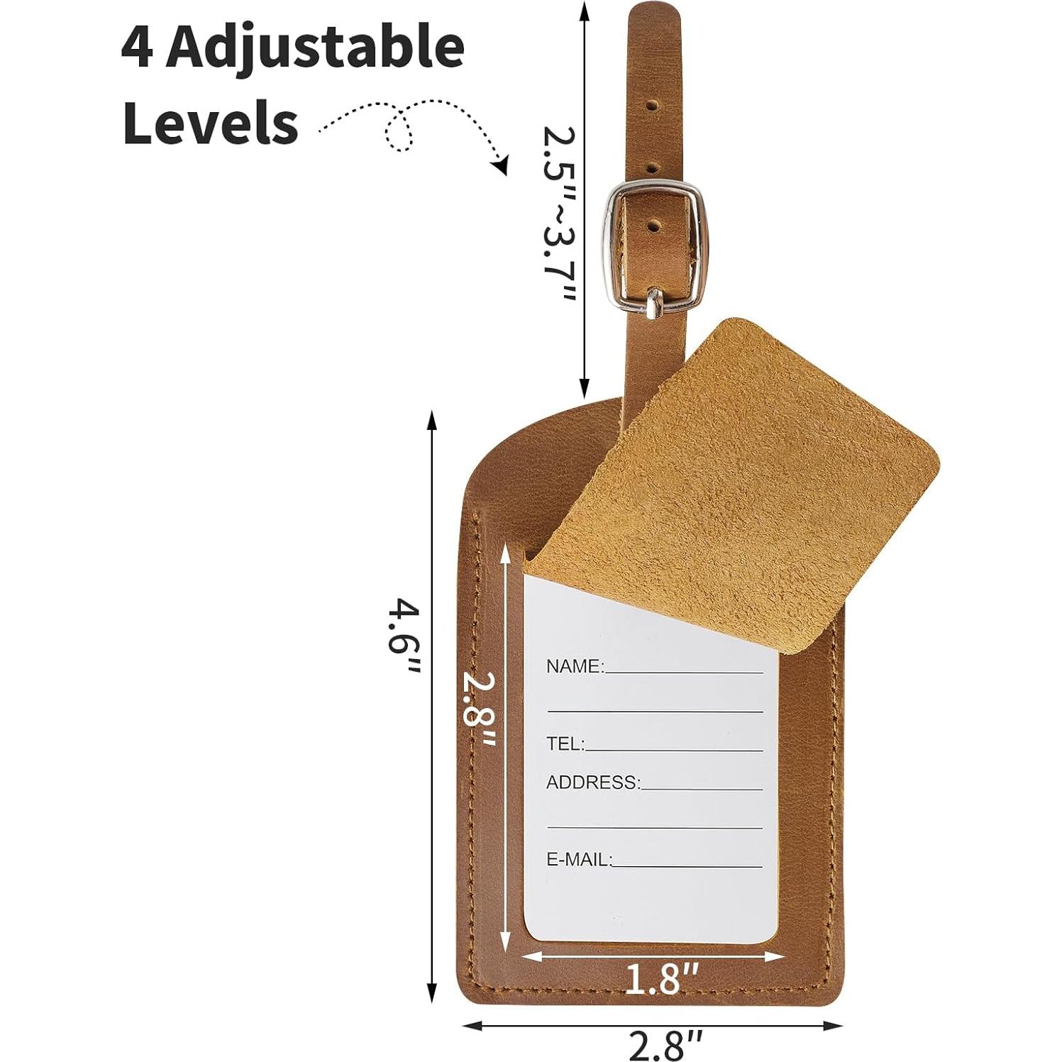 Etiqueta de Equipaje de Cuero Genuino Ringsun - 2 Paquete