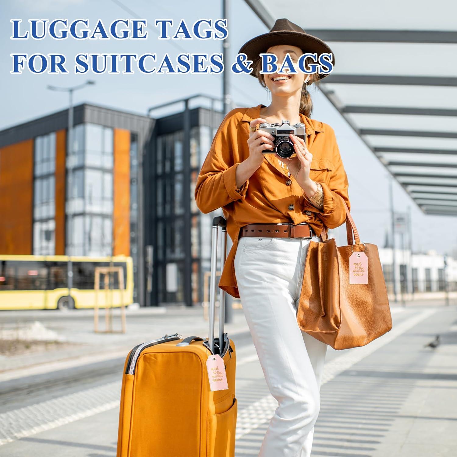 Etiquetas de Equipaje Personalizadas CASMONAL Cuero Rosa 2 Pzas