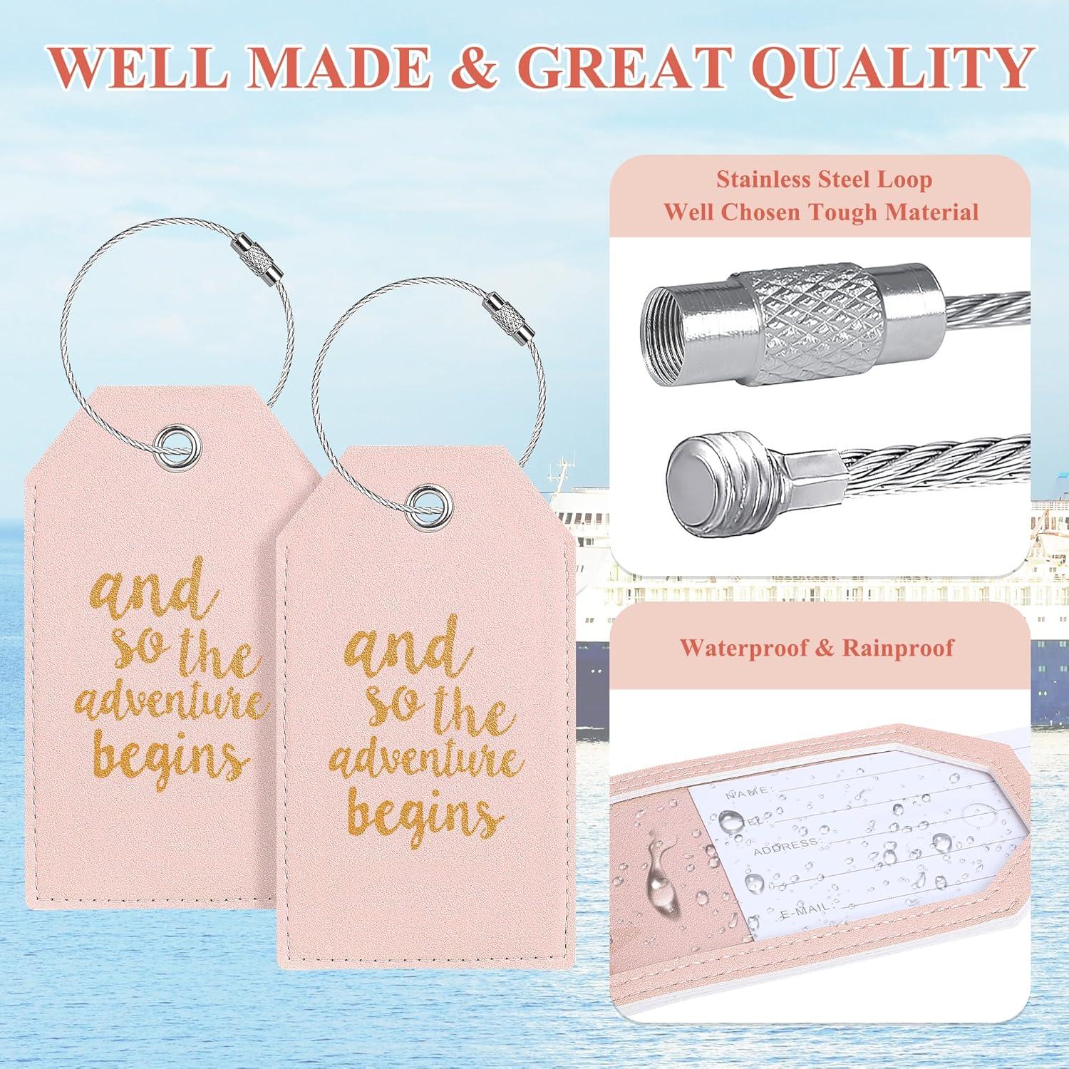 Etiquetas de Equipaje Personalizadas CASMONAL Cuero Rosa 2 Pzas