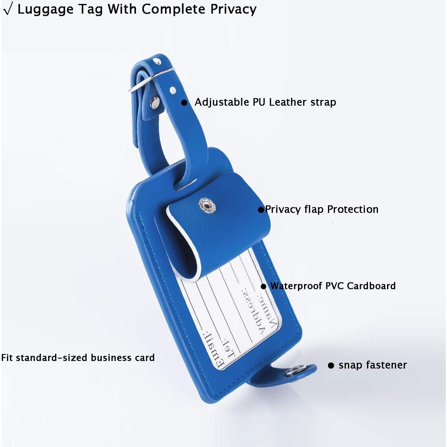 Etiquetas de Equipaje de Cuero PU Z - Pack de 2 Marrón