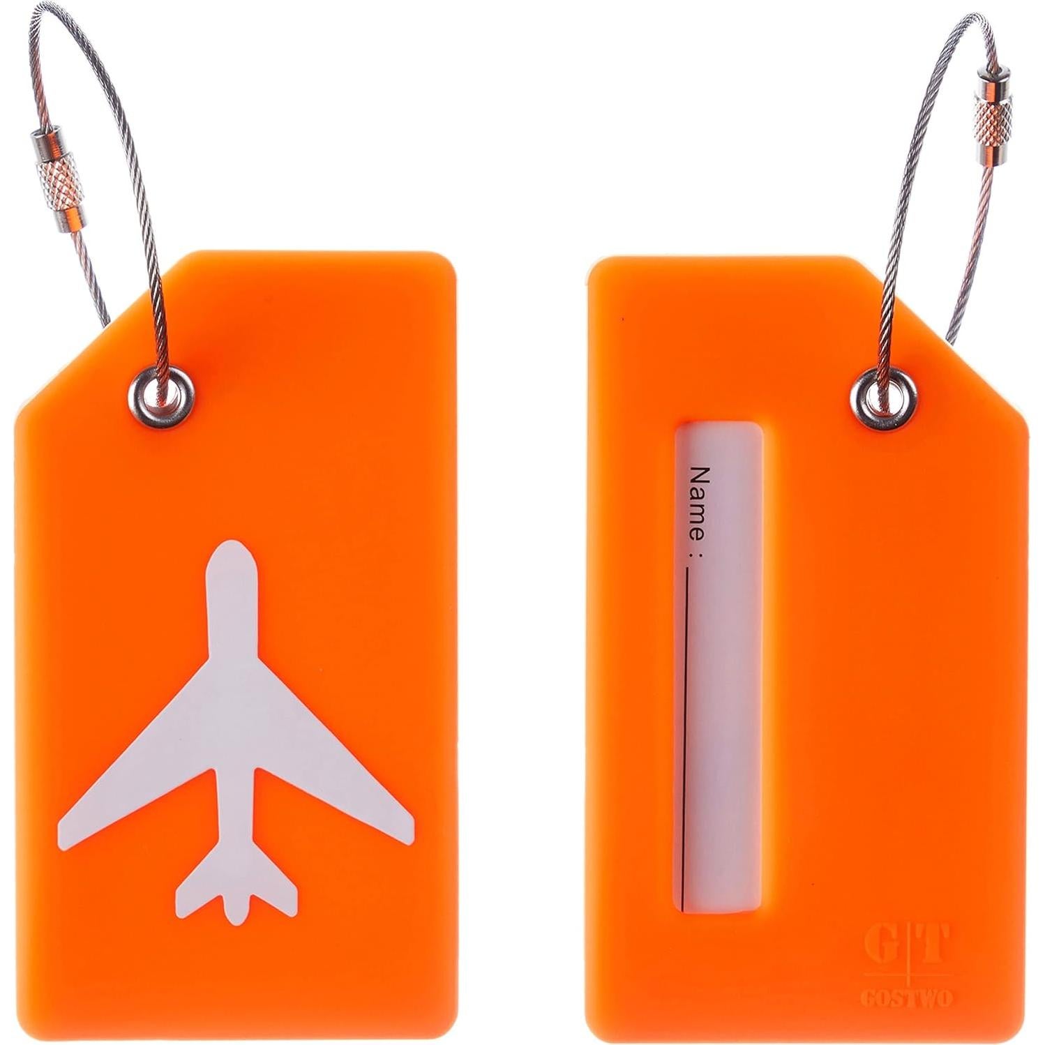 Etiquetas de Equipaje de Silicona Gostwo 2 Piezas Naranja