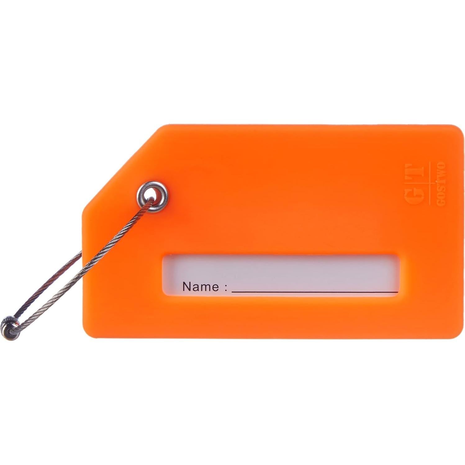 Etiquetas de Equipaje de Silicona Gostwo 2 Piezas Naranja