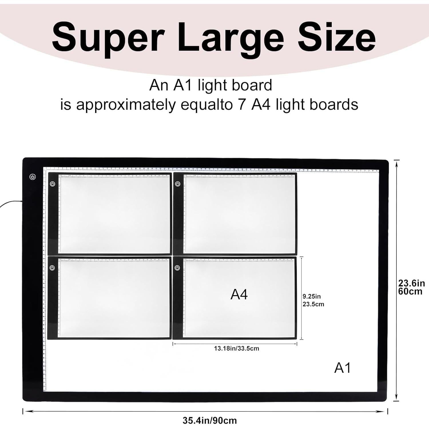 Caja de Luz A1 VKTEKLAB Extra Grande 90x60 cm con Adaptador