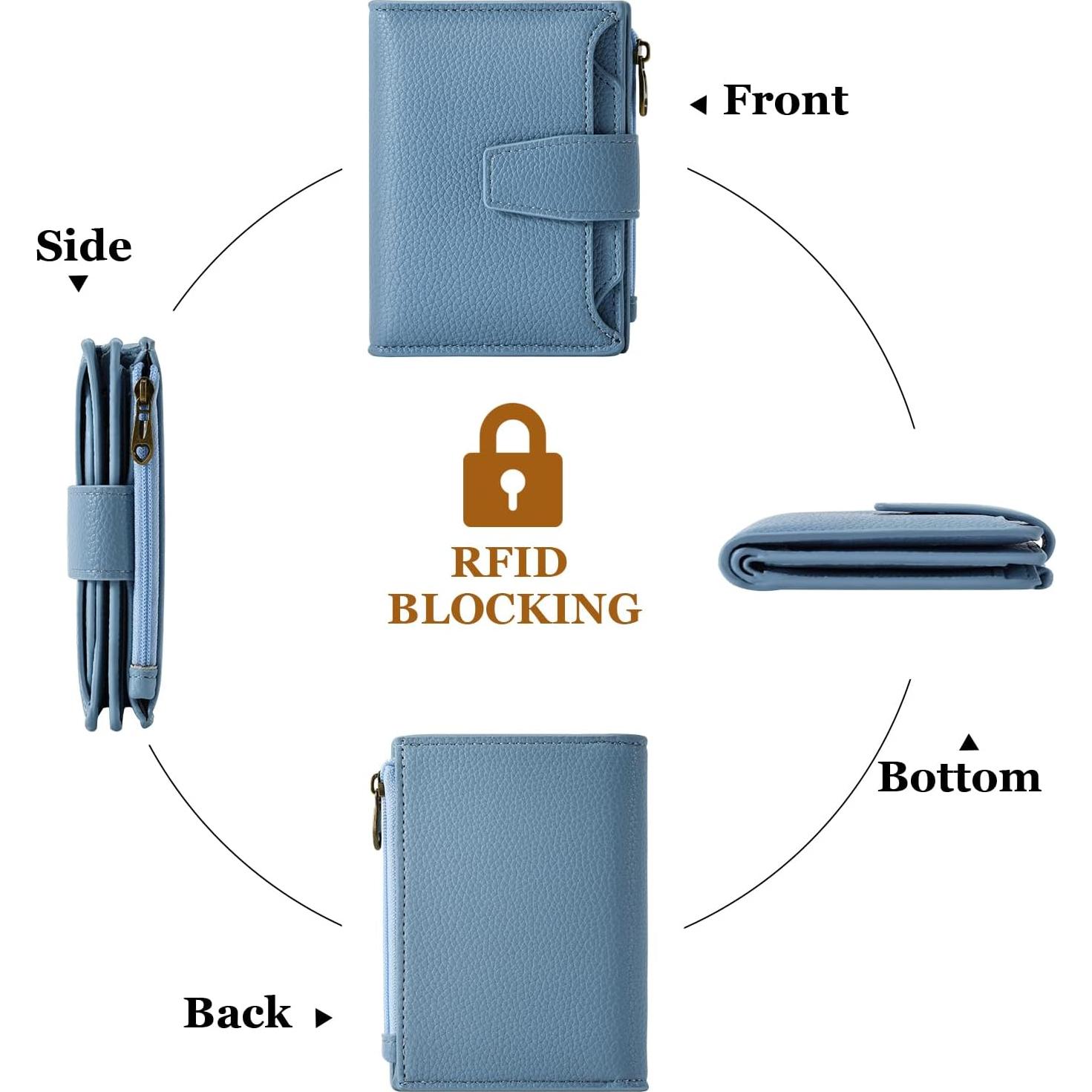 Billetera Compacta para Mujeres Airkit con Bloqueo RFID Azul