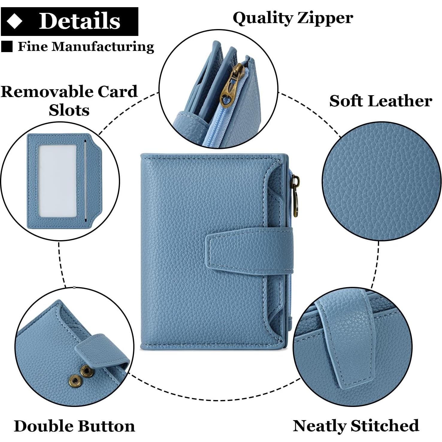 Billetera Compacta para Mujeres Airkit con Bloqueo RFID Azul