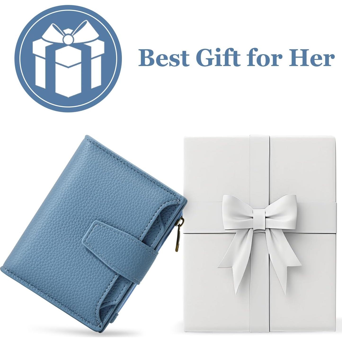 Billetera Compacta para Mujeres Airkit con Bloqueo RFID Azul