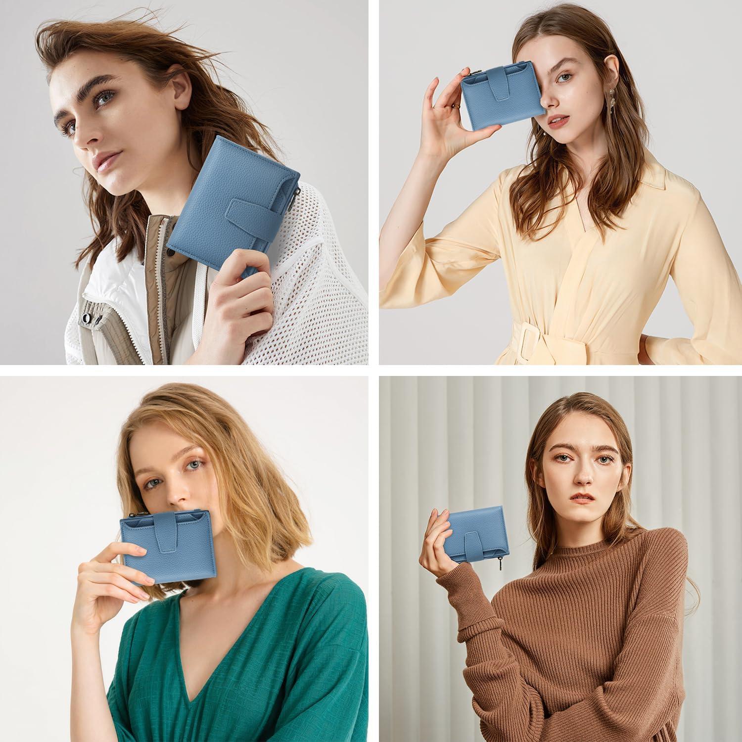 Billetera Compacta para Mujeres Airkit con Bloqueo RFID Azul