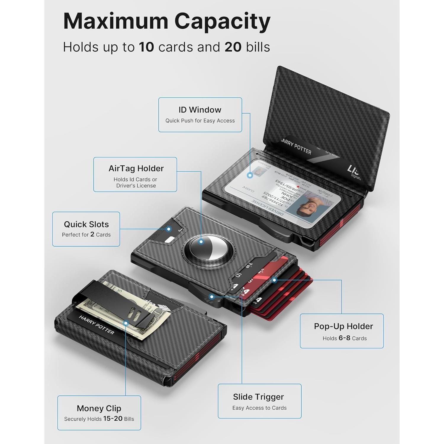 Cartera para Hombres Typecase con Soporte AirTag y Bloqueo RFID