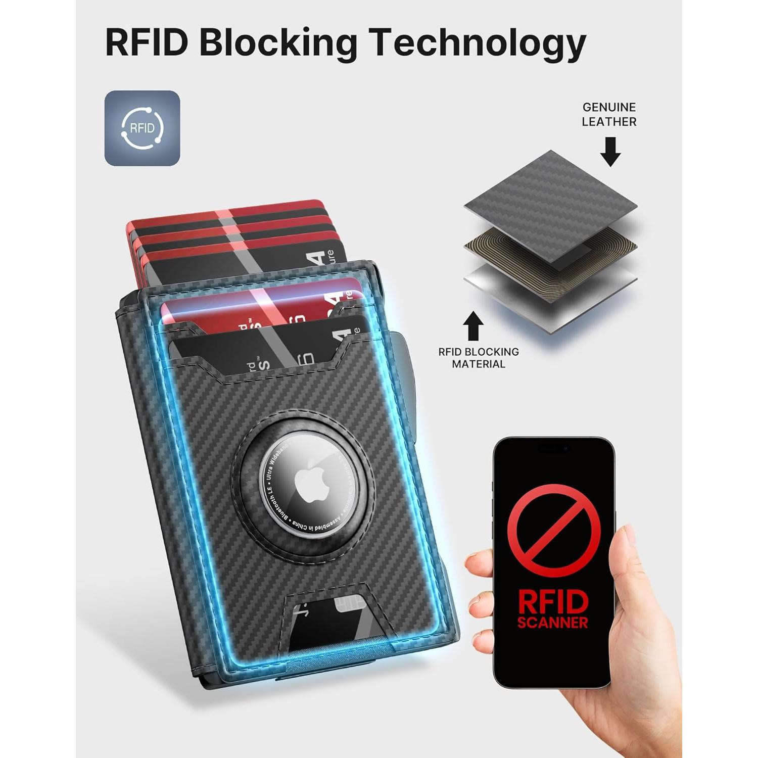 Cartera para Hombres Typecase con Soporte AirTag y Bloqueo RFID