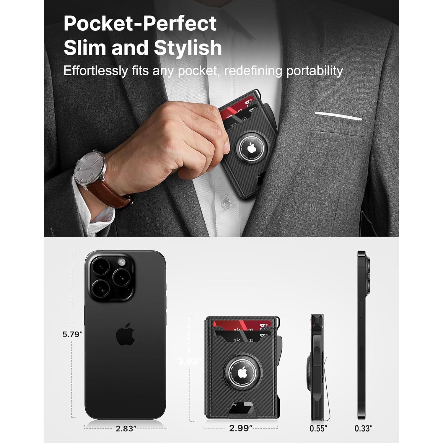 Cartera para Hombres Typecase con Soporte AirTag y Bloqueo RFID