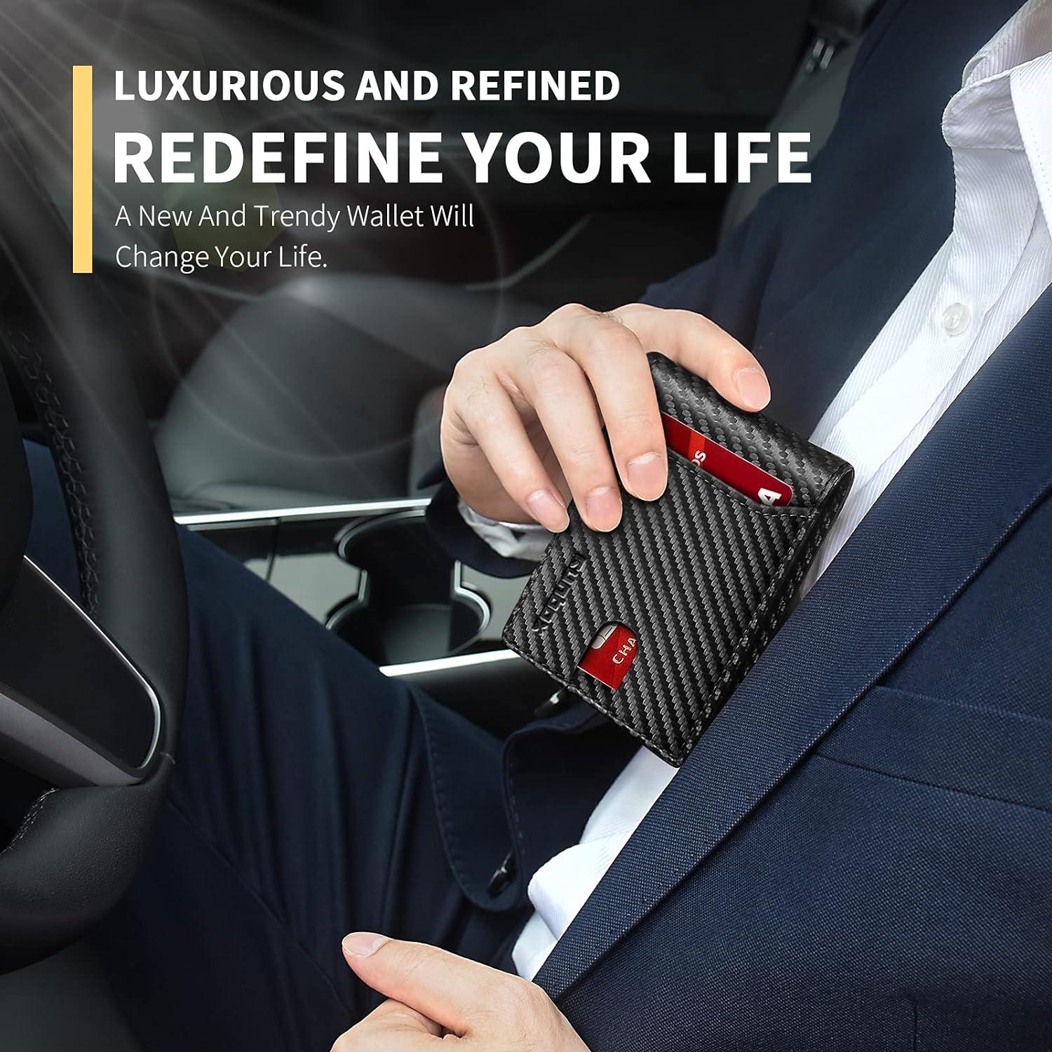 Cartera RUNBOX delgada para hombres con bloqueo RFID - 11 ranuras