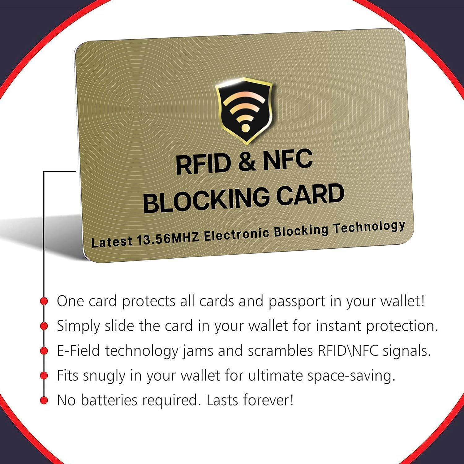 Tarjetas RFID SaiTech IT - Paquete de 5 Protege Cartera Dorado