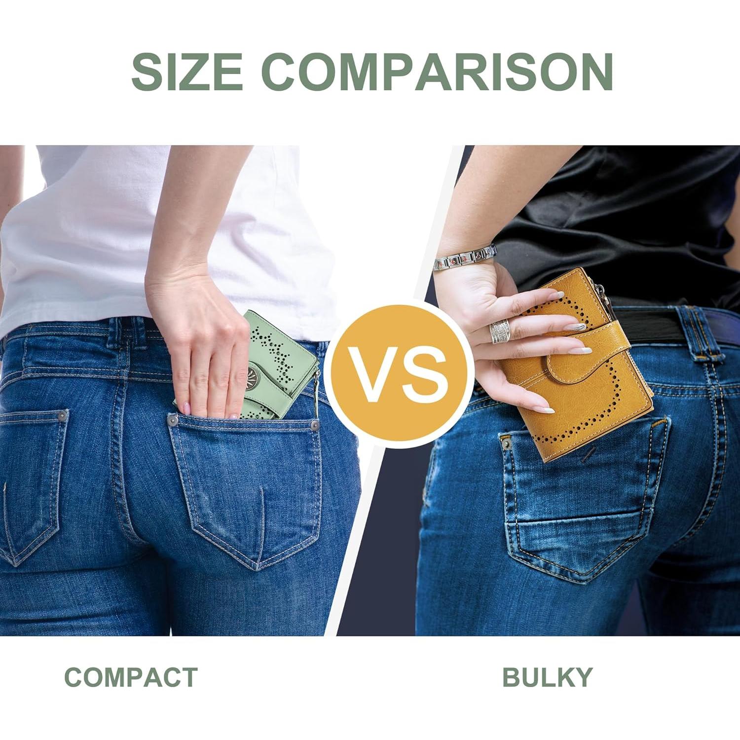 Billetera Bifold para Mujeres Tipmile Verde con Bloqueo RFID