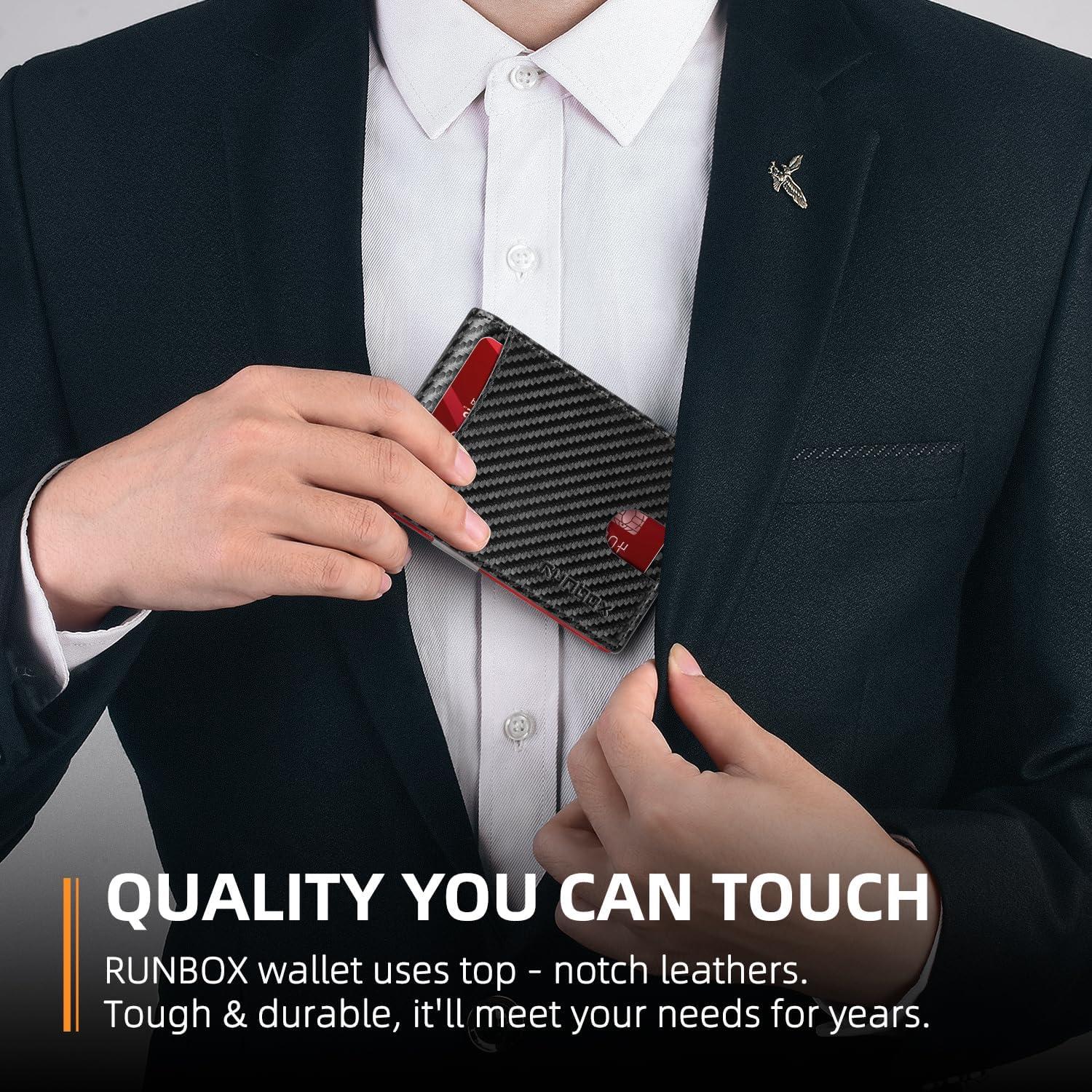 Cartera Bifold RUNBOX Slim para Hombres con Bloqueo RFID