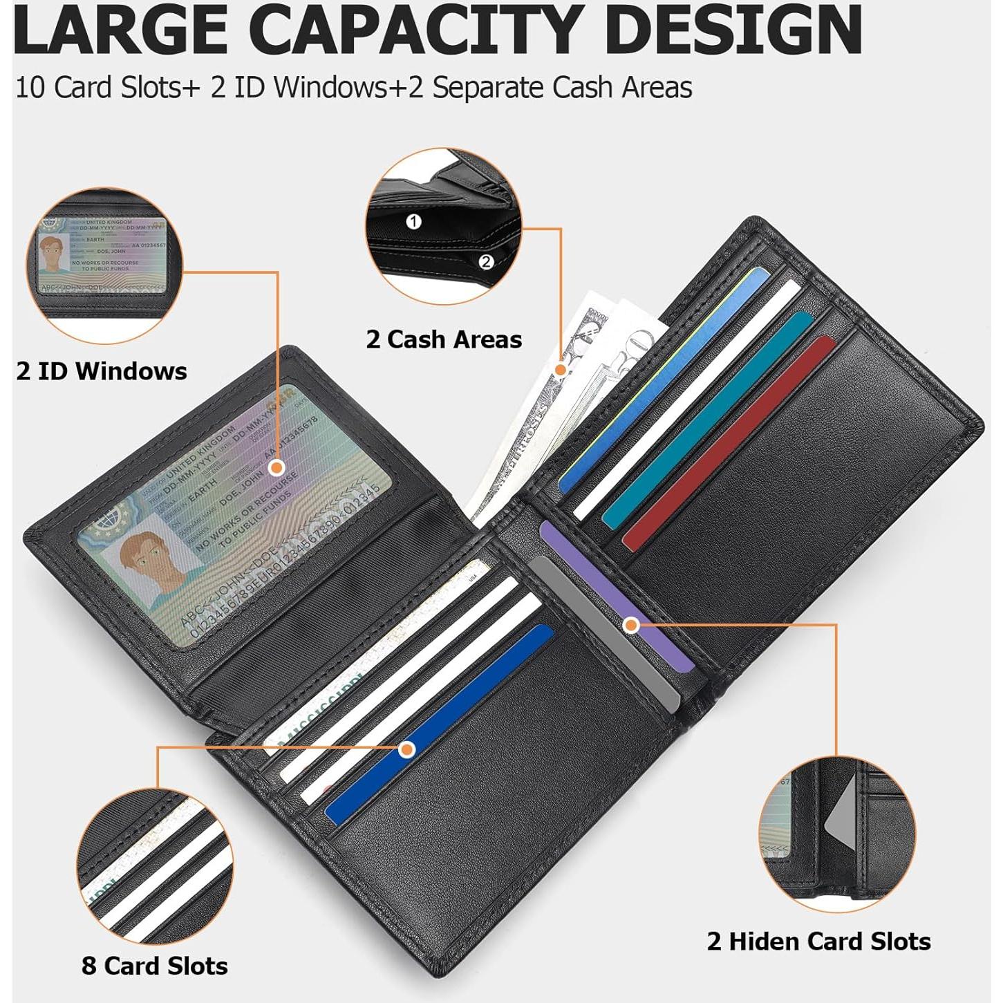 Cartera Bifold de Cuero Genuino Sigtrenx con Bloqueo RFID