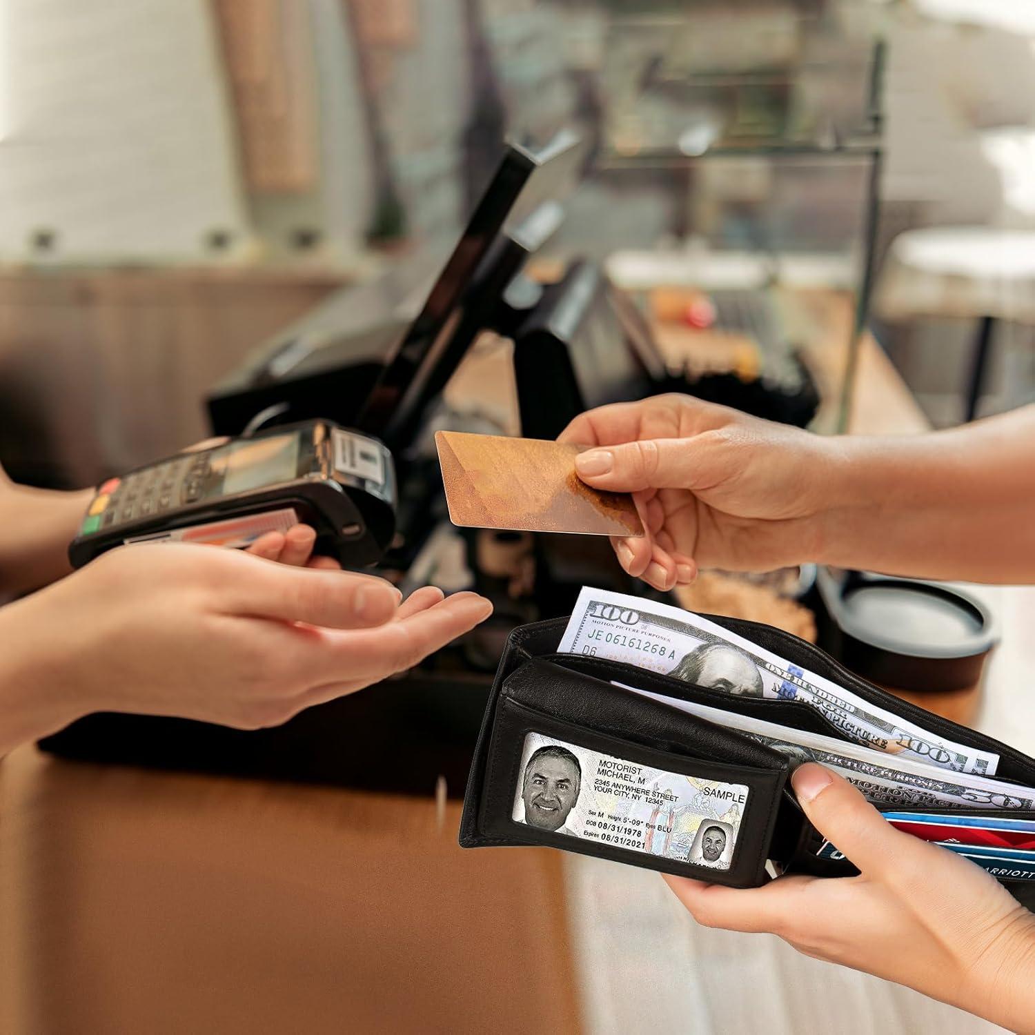 Cartera Bifold de Cuero Genuino Sigtrenx con Bloqueo RFID